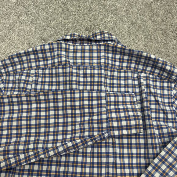 J.Crew Slim Fit Button Down Shirt Mens Medium Blue Orange Plaid Cotton Casual - Picture 4 of 13